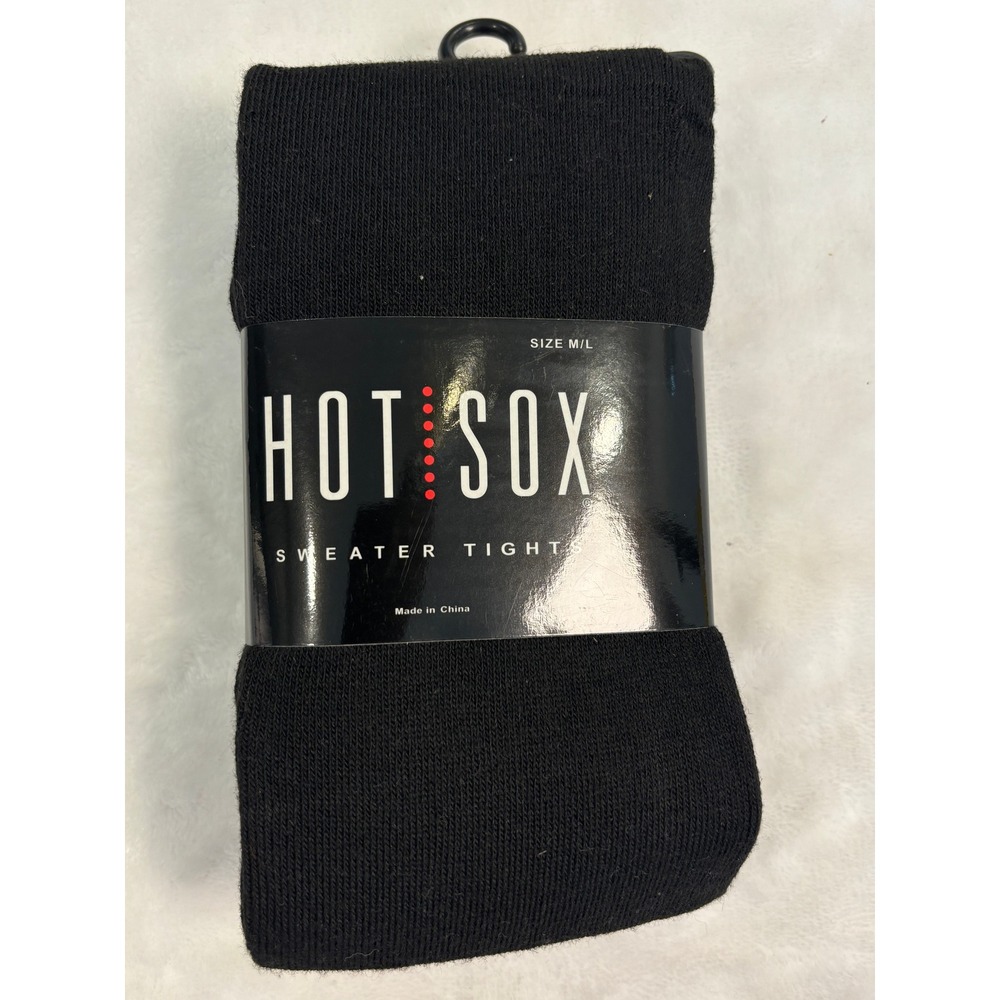 Hot Sox Womens Sweater Tights Black Knit Size M/L New